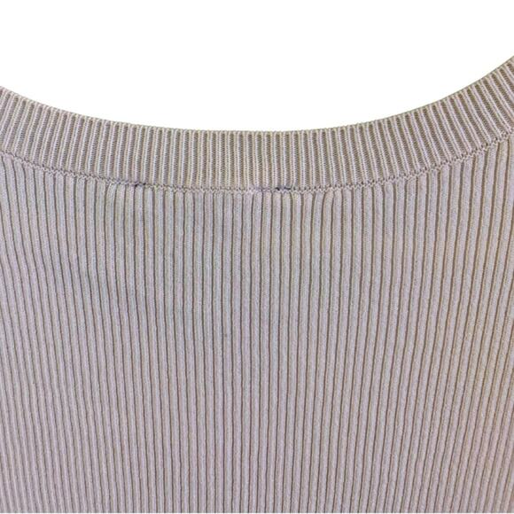 Simply Vera Wang Cream Ribbed Sleeveless Crewneck Sweater Top Large Ivory Beige - Picture 7 of 10